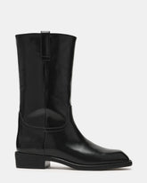 PRIMO Black Leather Square-Toe Women's Boot