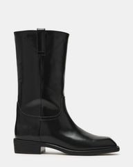 PRIMO Black Leather Square-Toe Women's Boot