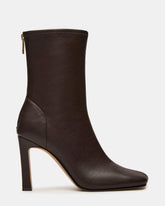 KHELAN Brown Square-Toe Heeled Women's Ankle Boot