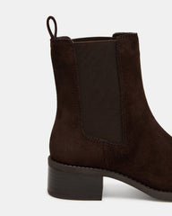 KAPLAN Brown Suede Chelsea Block Heel Women's Ankle Boot