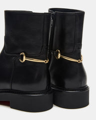 DIABLO Black Leather Women's Ankle Boot