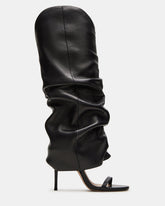 RAVINE Black Knee-High Cuffed Stiletto Heel Women's Boot