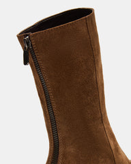 LAMI Dark Taupe Suede Lug Sole Women's Ankle Boot
