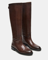 BEREN Brown Leather Knee-High Women's Riding Boot