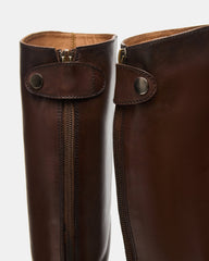 BEREN Brown Leather Knee-High Women's Riding Boot