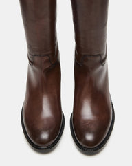 BEREN Brown Leather Knee-High Women's Riding Boot