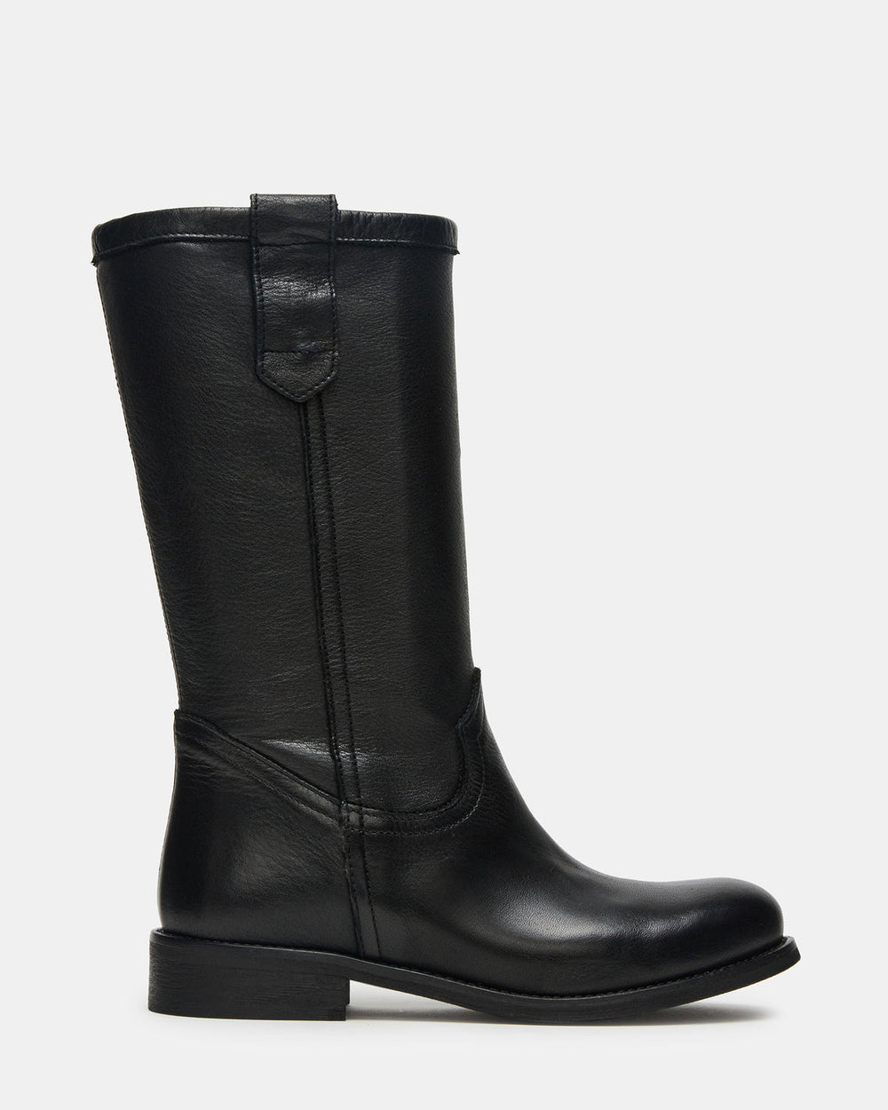 RUBEN Black Leather Rounded Toe Women's Boot