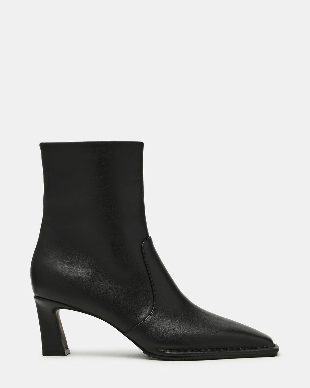 FARE Black Leather Square Toe Women's Ankle Boot