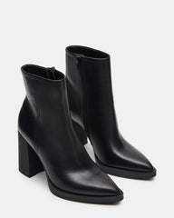 HARDEN Black Leather Women's Pointed-Toe Ankle Boot