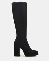 TWAIN Black Knee-High Block Heel Women's Boot