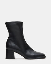 PAMMY Black Square-Toe Block Heel Women's Ankle Boot