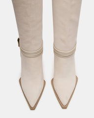 KYNDALL Bone Suede Pointed-Toe Stiletto Heeled Knee-High Women's Boot