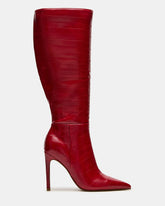 NITRO Red Eel Pointed-Toe Stiletto Heel Knee-High Women's Boots