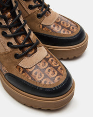 HIKER Tan Multi Platform Lug Lace-Up Women's Anke Boot