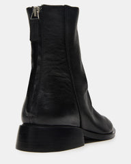 NEXIE Black Leather Women's Pointed-Toe Ankle Boot