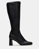 HOLLY Black Wide Calf Women's Knee-High Square-Toe Boot