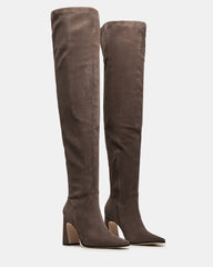 STRATUS Grey Suede Over-The-Knee Boot | Women's Boots