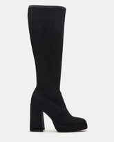 TWAIN Black Wide Calf Knee-High Block Heel Women's Boot