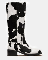RIGGS Black Cow Print Square-Toe Women's Boot