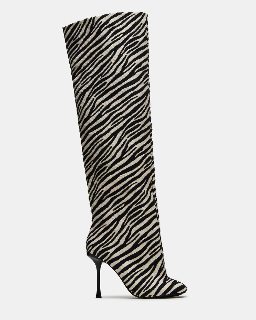 ALLURING Zebra Over-The-Knee Square-Toe Heeled Women's Boot
