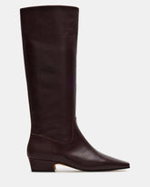GWYNETH Brown/Red Leather Square Toe Boot | Women's Boots