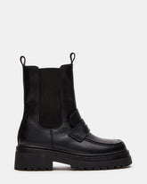 CONWAY Black Leather Platform Lug Chelsea Women's Ankle Boot