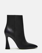 BOLERO Black Leather Pointed-Toe Heeled Women's Ankle Boot