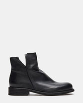 HUGHIE Black Leather Women's Ankle Boot
