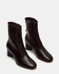 STROME Wine Patent Block Heel Women's Ankle Boot