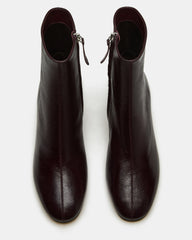 STROME Wine Patent Block Heel Women's Ankle Boot
