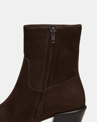 DANEY Brown Suede Square-Toe Women's Ankle Boot