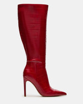 NITRO Red Eel Wide Calf Pointed-Toe Stiletto Heel Knee-High Women's Boots