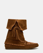 TIPPETT Chestnut Suede Fold-Over Tassel Boot | Women's Boots