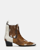 ALFONSA Brown Multi Chelsea Block Heel Women's Ankle Boot