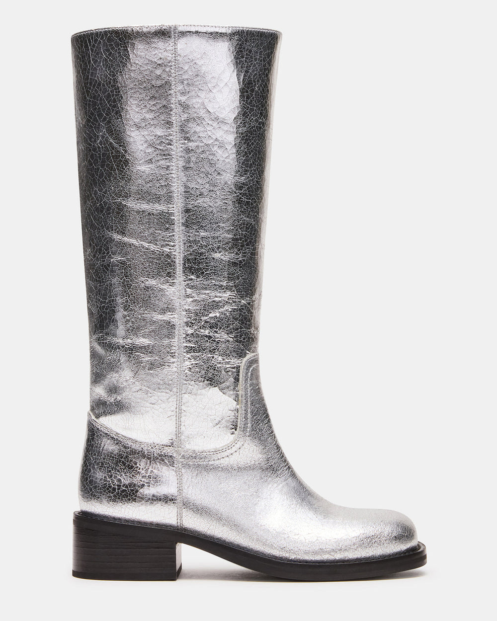 RIGGS Silver Leather Square-Toe Women's Boot