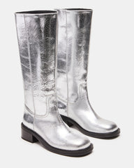 RIGGS Silver Leather Square-Toe Women's Boot
