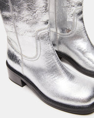 RIGGS Silver Leather Square-Toe Women's Boot