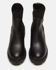 HUTCHH20 Black Water-Resistant Lug Sole Ankle Boot | Women's Booties