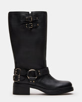ASTOR Black Leather Wide Calf Knee-High Women's Boot