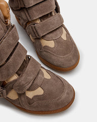 MAVIS Taupe Suede High-Top Velcro Women's Sneaker