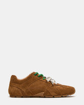 AZIEL Camel Suede Low-Top Lace-Up Women's Sneakers