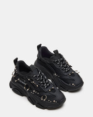 POSSESSION Piercing Black Platform Lace-Up Women's Sneaker