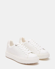 CATCHER White Suede Women's Low-Top Lace-Up Sneaker