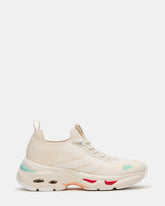 SWOOP White Multi Lace-Up Low-Top Platform Athletic Women's Sneaker