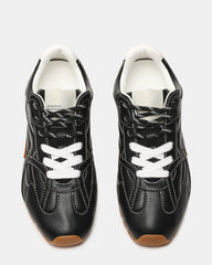 AZIEL Black Low-Top Lace-Up Women's Sneakers