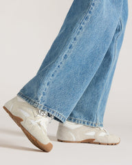 AZIEL White Low-Top Lace-Up Women's Sneakers