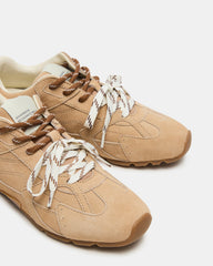 AZIEL Sand Suede Low-Top Lace-Up Women's Sneakers