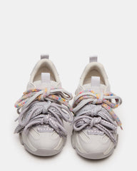 PRYCE Grey Low-Top Lace-Up Chunky Platform Women's Sneaker