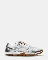 AZIEL Silver Low-Top Lace-Up Women's Sneakers
