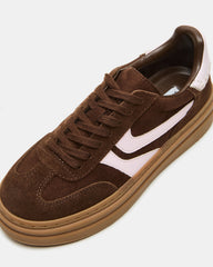 DODGE Brown Multi Low-Top Platform Women's Sneaker
